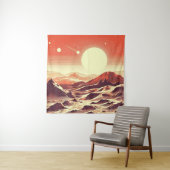 SF Mars Landschap Houtsnede 2 Wandkleed (In situ)