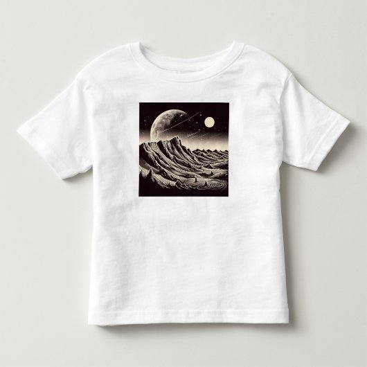 SF Mars Landschap Houtsnede 3 Kinder Shirts (Voorkant)
