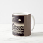 SF Mars Landschap Houtsnede 3 Koffiemok (Voorkant rechts)