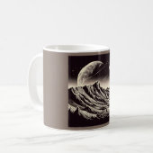 SF Mars Landschap Houtsnede 3 Koffiemok (Voorkant links)