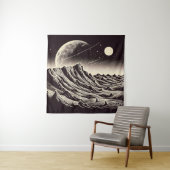 SF Mars Landschap Houtsnede 3 Wandkleed (In situ)