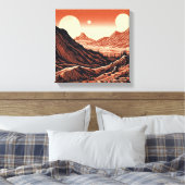 SF Mars Landschap Houtsnede 4 Canvas Afdruk (Insitu (Slaapkamer))