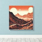 SF Mars Landschap Houtsnede 4 Canvas Afdruk (Insitu (Houten vloer))