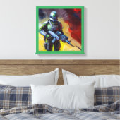 SF - Militair Held 2 Canvas Afdruk (Insitu (Slaapkamer))