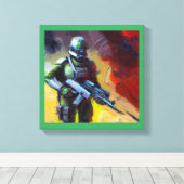 SF - Militair Held 2 Canvas Afdruk (Insitu (Houten vloer))