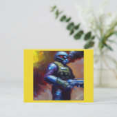SF - Militaire Held 4 Briefkaart (Staand voorkant)