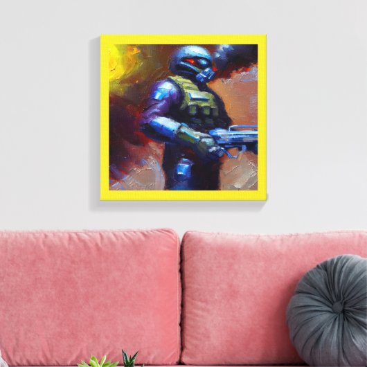 SF - Militaire Held 4 Canvas Afdruk (Insitu (Woonkamer))