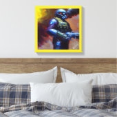 SF - Militaire Held 4 Canvas Afdruk (Insitu (Slaapkamer))