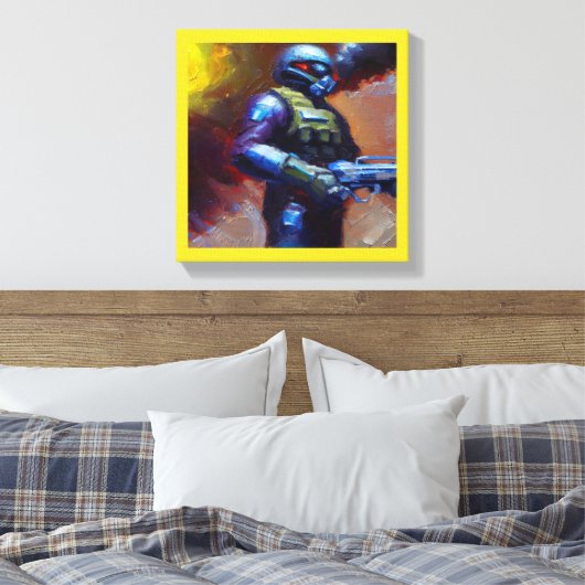 SF - Militaire Held 4 Canvas Afdruk (Insitu (Slaapkamer))