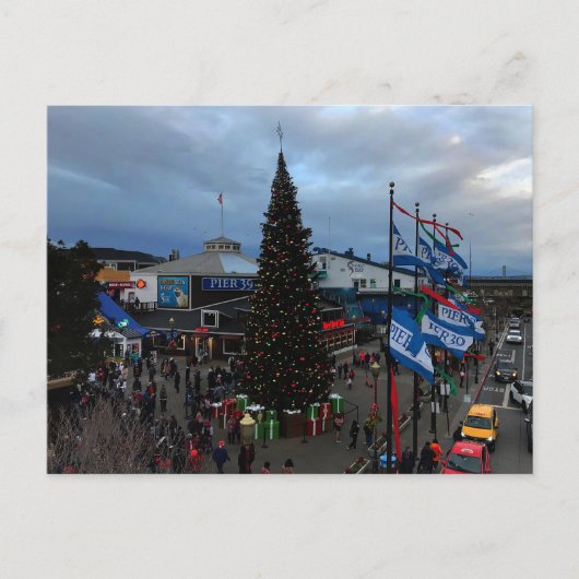 SF Pier 39 Kerstmis #1 Briefkaart (Voorkant)