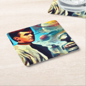 SF Pulp Magazine Hoesje Stijl 2 Kartonnen Onderzetters (Schuin)