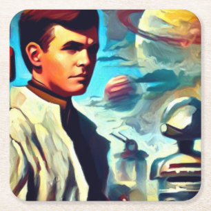 SF Pulp Magazine Hoesje Stijl 2 Kartonnen Onderzetters