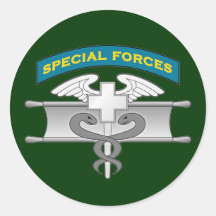 SF Q-tab en Expert Medische badge - EIB Ronde Sticker