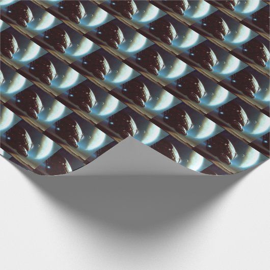 SF Ruimteschip in een baan om de Aarde 1 Cadeaupapier (Hoek)