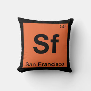 Sf - San Francisco Stad Chemie Periodiek Systeem Kussen