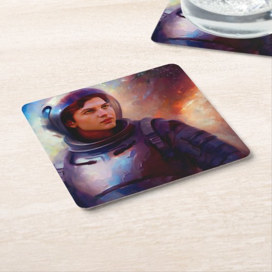 SF Space Hero 4 Kartonnen Onderzetters (Schuin)