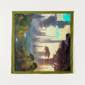 SF - Stad op bosplaneet 1 Wandkleed (Voorkant (horizontaal))