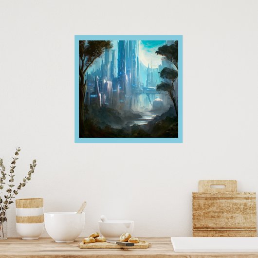 SF - Stad op bosplaneet 2 Poster (Keuken)