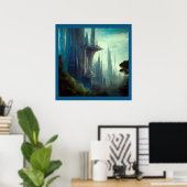 SF - Stad op bosplaneet 3 Poster (Thuiskantoor)