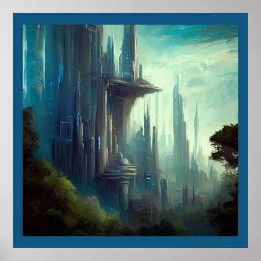 SF - Stad op bosplaneet 3 Poster (Voorkant)