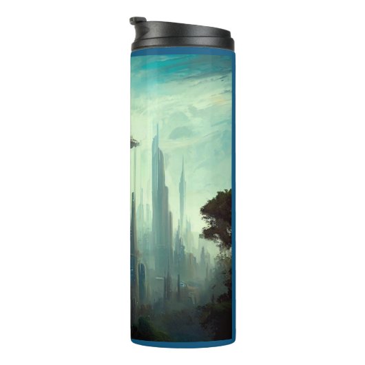 SF - Stad op bosplaneet 3 Thermosbeker (Geroteerd rechts)