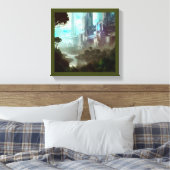 SF - Stad op bosplaneet 4 Canvas Afdruk (Insitu (Slaapkamer))