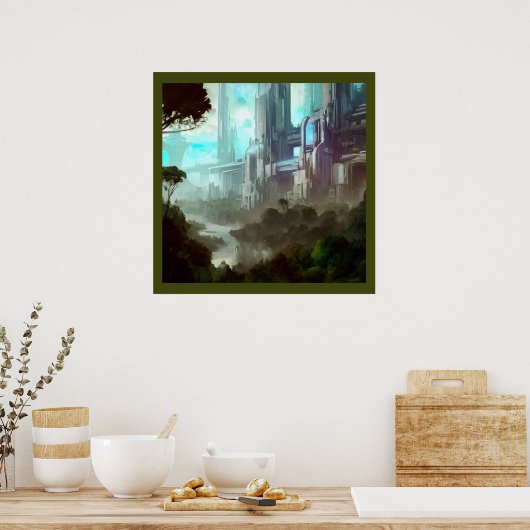 SF - Stad op bosplaneet 4 Poster (Keuken)