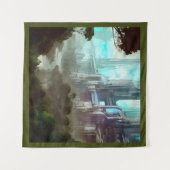 SF - Stad op bosplaneet 4 Wandkleed (Voorkant (horizontaal))