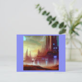 SF Stad Op Een Vreemde Planeet 1 Briefkaart (Staand voorkant)