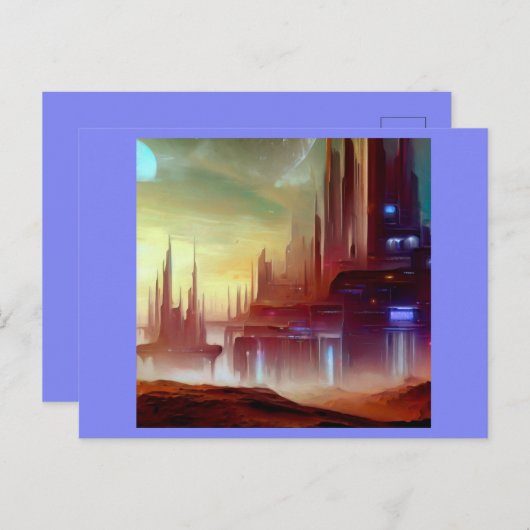 SF Stad Op Een Vreemde Planeet 1 Briefkaart (Voorkant / Achterkant)