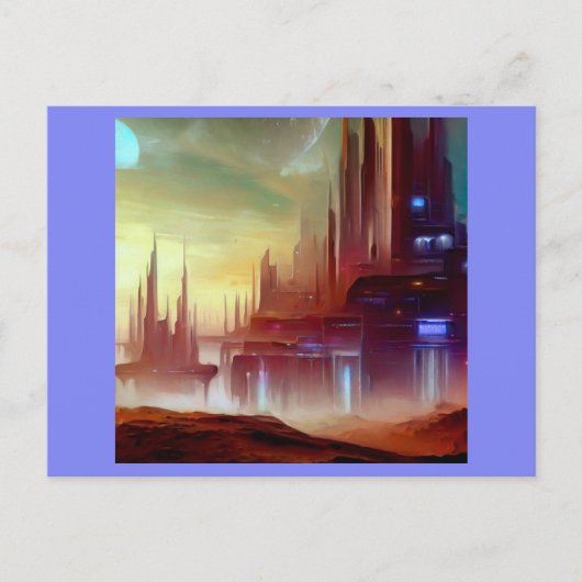 SF Stad Op Een Vreemde Planeet 1 Briefkaart (Voorkant)