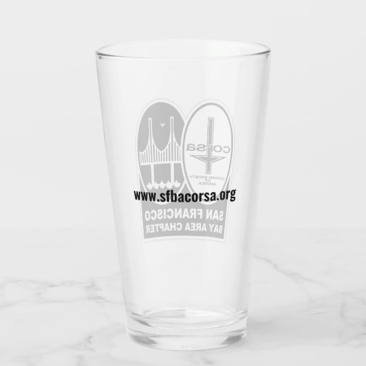 SFBA CORSA autoclub pint glas (Achterkant)