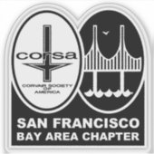 SFBA CORSA Corvair autoclub transparante sticker (Voorkant)
