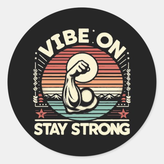 Sfeer Aan, Blijf Sterk Ronde Sticker (Voorkant)