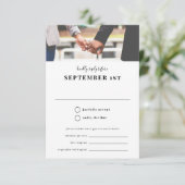 Sfeer Foto Reageren met Maaltijdkeuze RSVP Kaartje (Staand voorkant)