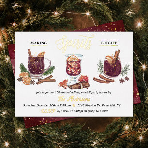 Sfeer maken Kerstfeest Cocktailparty Folie Uitnodiging