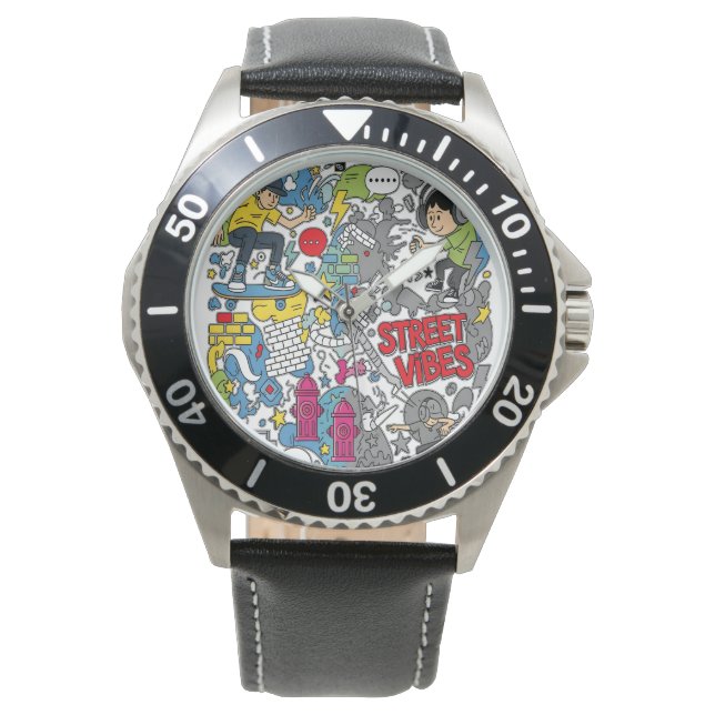 Sfeer op straat horloge (Voorkant)
