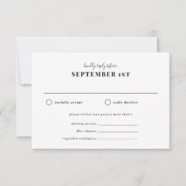 Sfeer Reageer met Maaltijdkeuze RSVP Kaartje