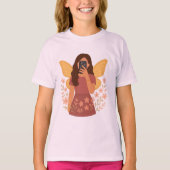 Sfeer sticker van elfje dat selfie maakt t-shirt (Voorkant)