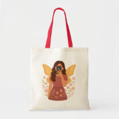 Sfeer sticker van elfje dat selfie maakt tote bag (Voorkant)