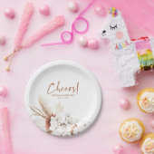 Sfeer Terracotta Witte Bloem Elk Feest Papieren Bordje (Feest)