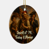 Sfeer van '76 Aandenken • 1776–2026 Personaliseerb Keramisch Ornament (Rechts)