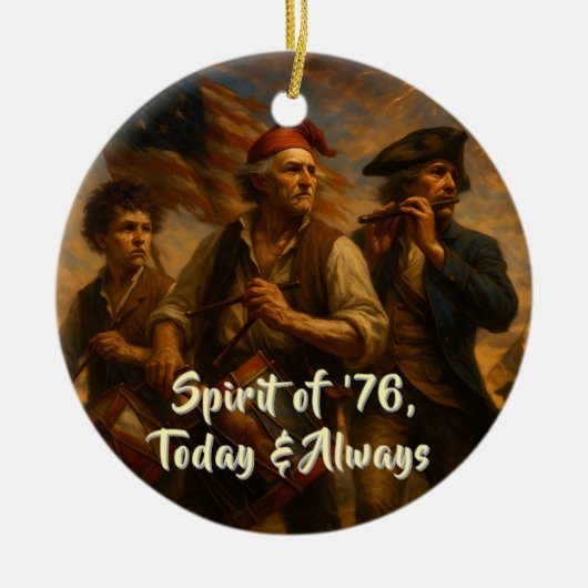 Sfeer van '76 Aandenken • 1776–2026 Personaliseerb Keramisch Ornament (Voorkant)
