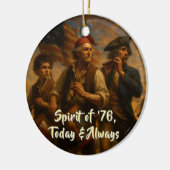 Sfeer van '76 Aandenken • 1776–2026 Personaliseerb Keramisch Ornament (Links)