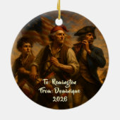 Sfeer van '76 Aandenken • 1776–2026 Personaliseerb Keramisch Ornament (Achterkant)