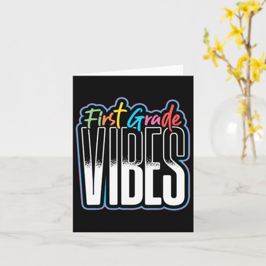 Sfeer van de eerste klas leraar leerling 1e klas t kaart (Gele Bloem)