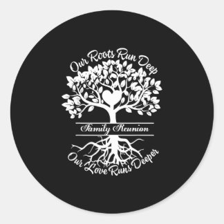 Sfeer van familiebijeenkomst wortels lopen diep li ronde sticker