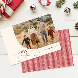 Sfeer van Kerstmis Familie Kerst Foto Rode Strik Feestdagenkaart