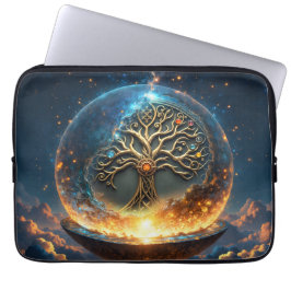 Sfeer van Leven – De Gouden Wereldboom. Laptop Sleeve