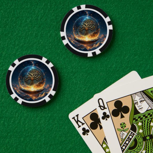Sfeer van Leven – De Gouden Wereldboom.  Poker Chips (Pokertafel (Dubbel))